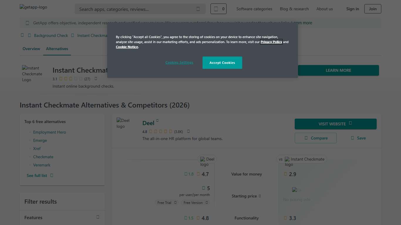 Instant Checkmate Alternatives, Competitors & Similar Software | GetApp 2026